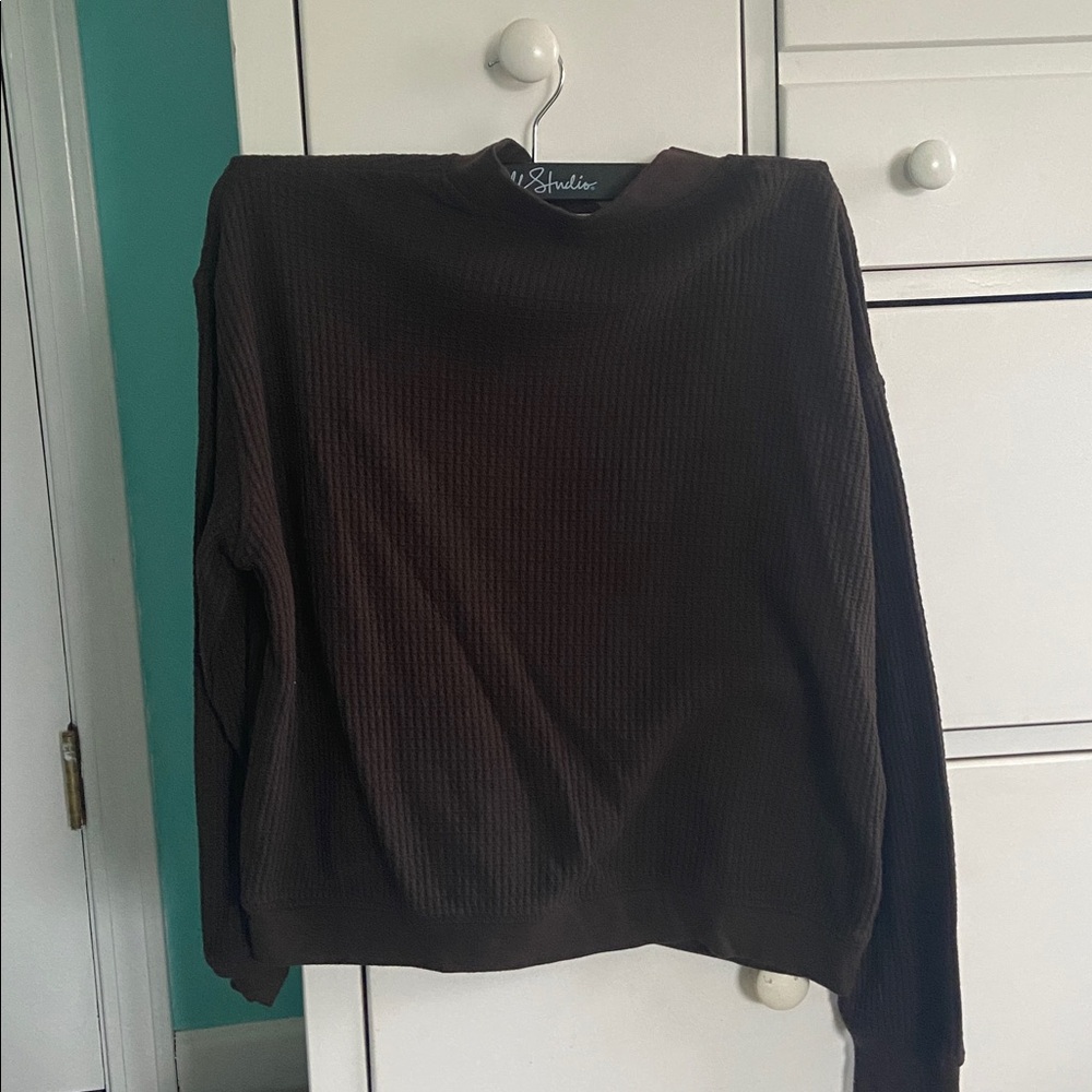 Black Dog henley mock neck long sleeve t shirt - Picture 4 of 5